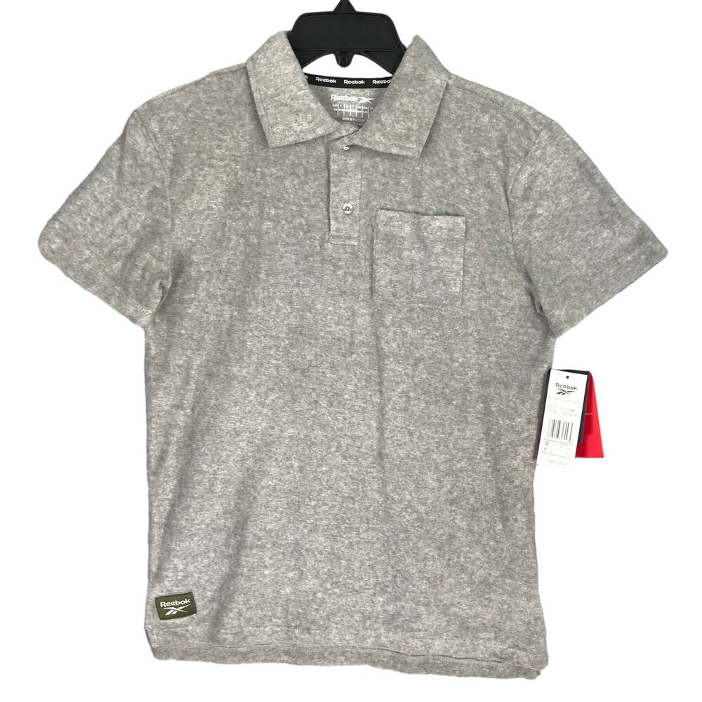 Reebok Shirt Boys Large Polo Terry Cloth Preppy Nautical Youth Golf Tennis Beach